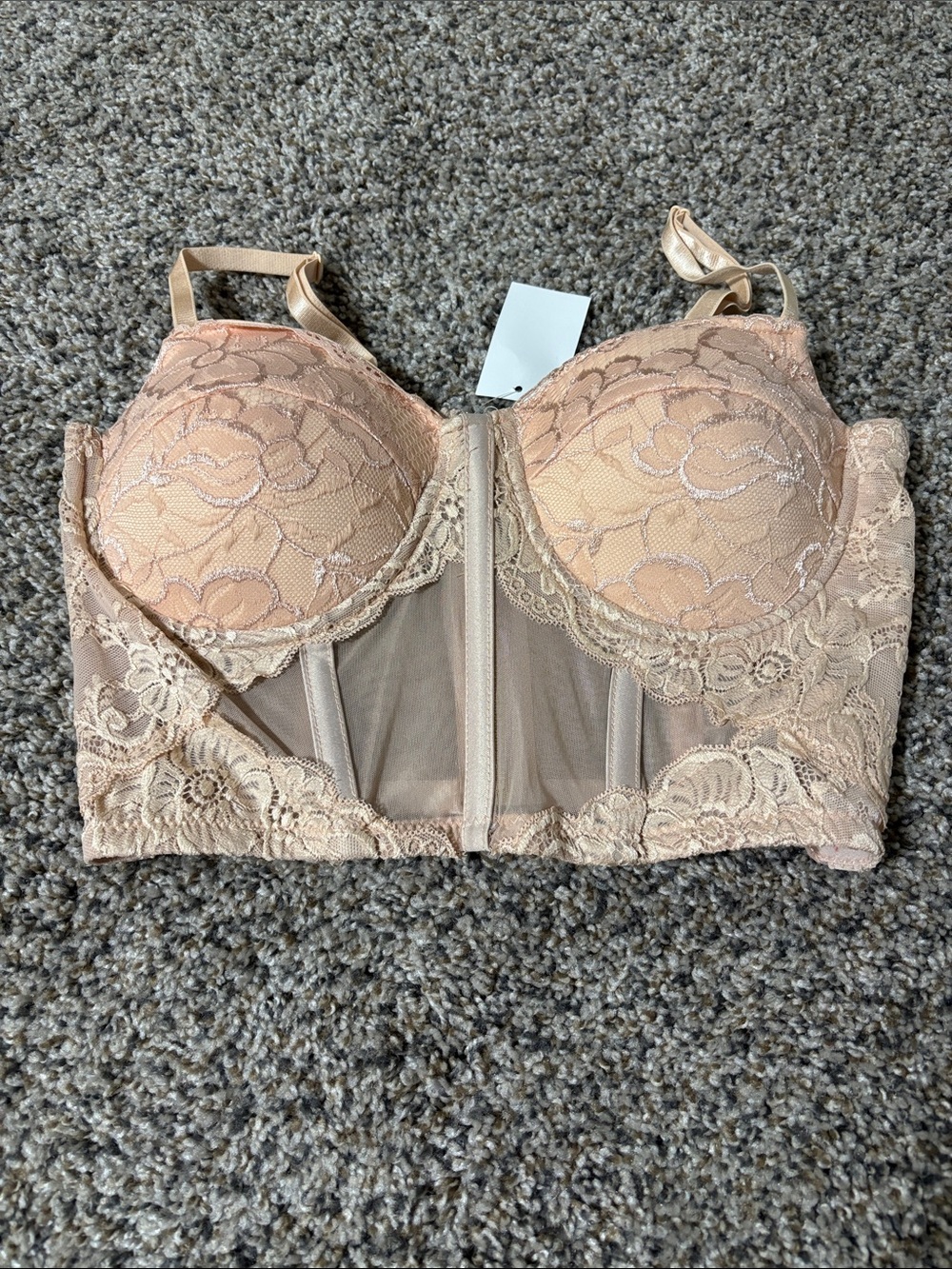 Charlotte Russe Blush Lace Longline Bralette